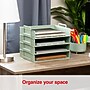 Staples Plastic Side Loading Stackable Letter Tray, Letter Size, Sage Green, 4/Pack (ST63889)~#|#~C4504B6B-7D13-4127-99190E55A94AF161_sc7