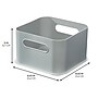 iDESIGN Medium Stackable Plastic Storage Bin, 5" x 8.43" x 8.43", Gray, 4/Pack (29213M4)~#|#~C4539A13-4B4F-40E2-97990ED73E2D5723_sc7