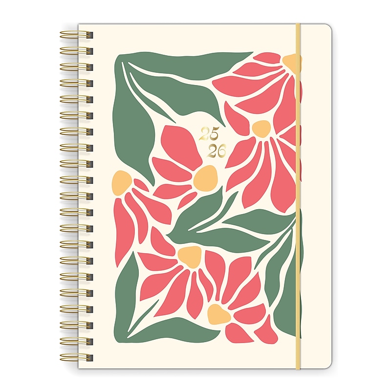 2025-2026 Southworth Southworth 8.5" x 11" Academic Year Weekly & Monthly, Paperboard Cover, Retro Floral (137531) image 1