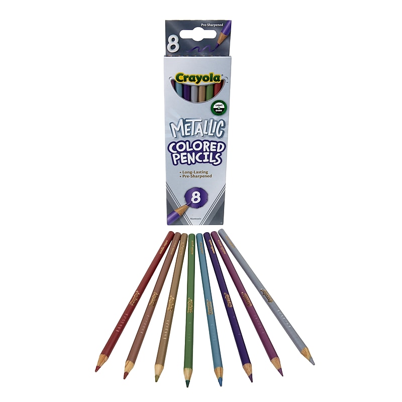 Crayola Metallic Colored Pencils, Assorted Colors, 8/Pack (68-3708) image 1
