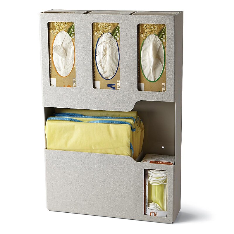 Medline Vertical Isolation Protection Organizer & Dispenser, 5 Compartment, ABS, Light Beige (NONL007) image 1