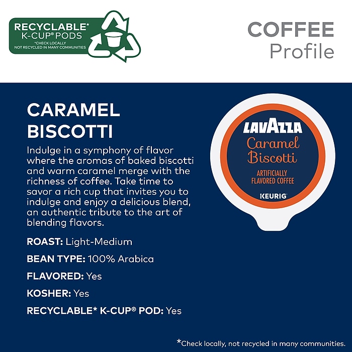 Lavazza Caramel Biscotti Coffee Keurig® K-Cup® Pods, Light Roast