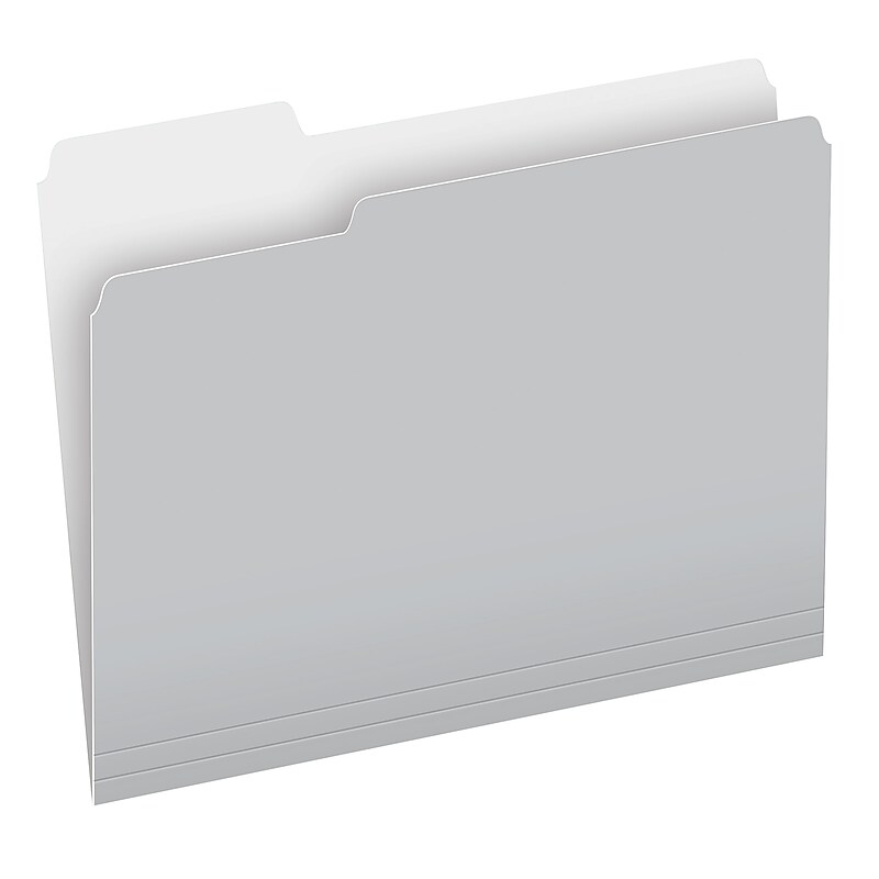 Pendaflex Recycled File Folder, 1/3-Cut Tab, Letter Size, Gray, 100/Box (4210 1/3 GRA) image 1