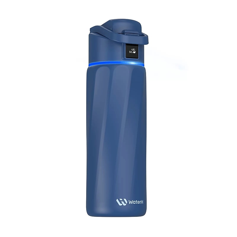 WaterH BOOST Stainless Steel Triple Wall Insulated Smart Water Bottle, 24 oz., Magnetic Blue (B003-24OZ-MB) image 1