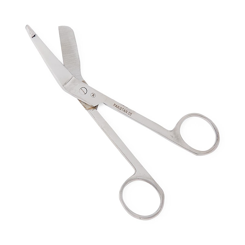 Medline 5.5" Stainless Steel Lister Bandage Medical Scissors, Pointed/Blunt Tip, Silver, 12/Box (MDS10478) image 1