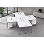 Boss Office Products Simple System 60"W L-Shaped Desk with Pedestal, White, 4/Set (SGSD019-201-WT)~#|#~C4781D1D-6893-4C17-A2E26A6370E71D6C_sc7