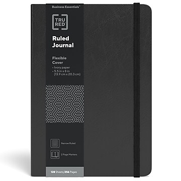 TRU RED™ 5.5” x 8” Medium Flexible Cover Narrow Ruled
