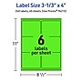 Avery Laser/Inkjet Multipurpose Rectangle Labels, 3-1/3" x 4", Neon Green, 240/Pack (94215)~#|#~C47A8BDA-7253-4645-9E02028C1CA239BC_sc7