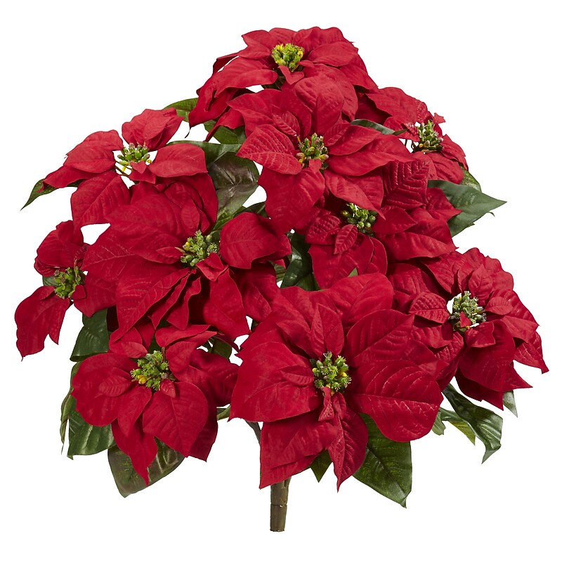 Nearly Natural 24-in Poinsettia Artificial Plant (6077-S2) image 1