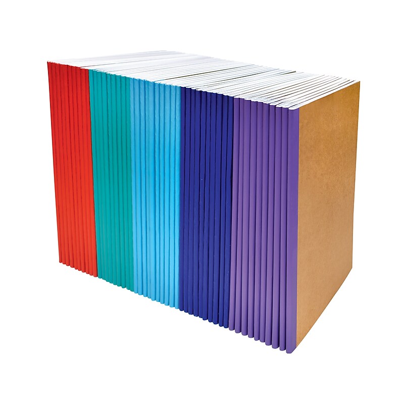 Better Office Composition Notebooks, 5.5" x 8.3", 30 Sheets, Assorted Colors, 50/Pack (25032-50PK) image 1