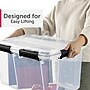 Sterilite 54 Quart Gasket Box with Lid, Plastic, Clear/Black, 4/Carton (39349004)~#|#~C48A610F-982A-48AE-B1CCD669CA01FE10_sc7