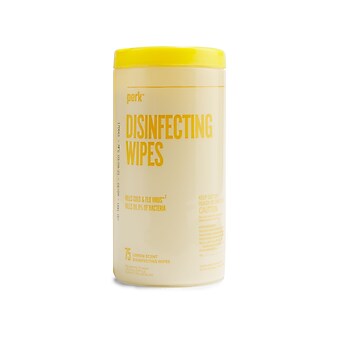 Perk™ Disinfecting Wipes, Lemon, 75 Wipes, 6/Carton (PK56665CT)