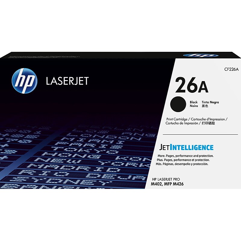 HP 26A Black Standard Yield Toner Cartridge, Prints Up to 3,100 Pages (CF226A) image 1