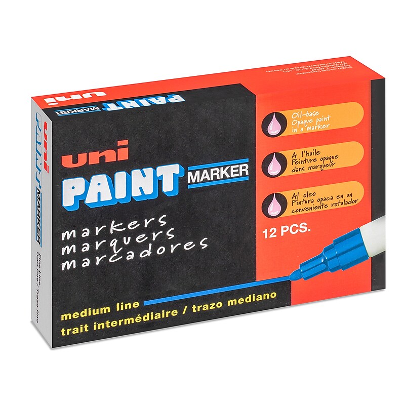 Uni Paint Marker, Bullet Point, Blue, Dozen (63603DZ) image 1