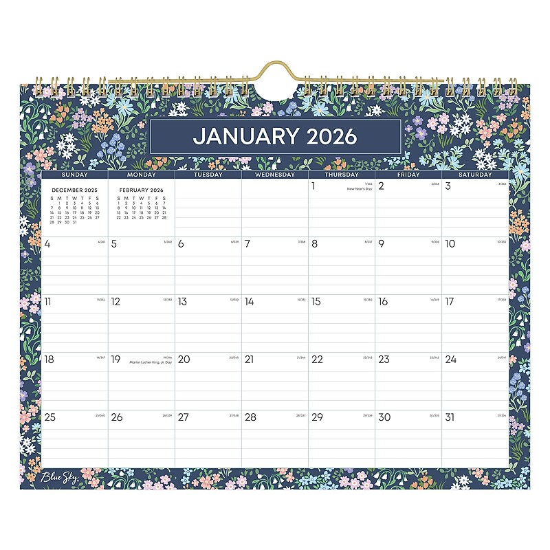 2026 Blue Sky Blue Sky 11" x 8.75" Monthly Wall Calendar, Ekaterina (158070) image 1