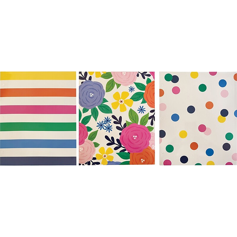 Carolina Pad Day Trip Glossy 3-Hole Punched 2 Pocket Portfolio Folder, Assorted Colors (65045) image 1
