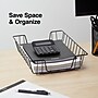 Staples Front Loading Letter Tray, Black Steel (10485)~#|#~C4AAA3A2-3E71-420D-B001C1B92AB552A3_sc7