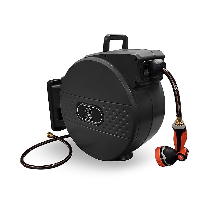 Hose Reel Pro Heavy Duty Retractable Garden Hose Reel, 1/2" x 100', Black (GHR-1/2-BK-100) image 1