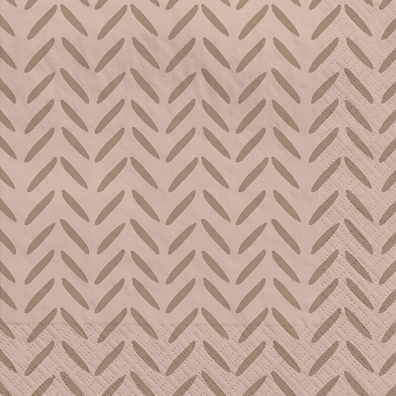 Party City Herringbone Beverage Napkin, 2-Ply, Taupe, 40 Napkins/Pack (AM600004) image 1
