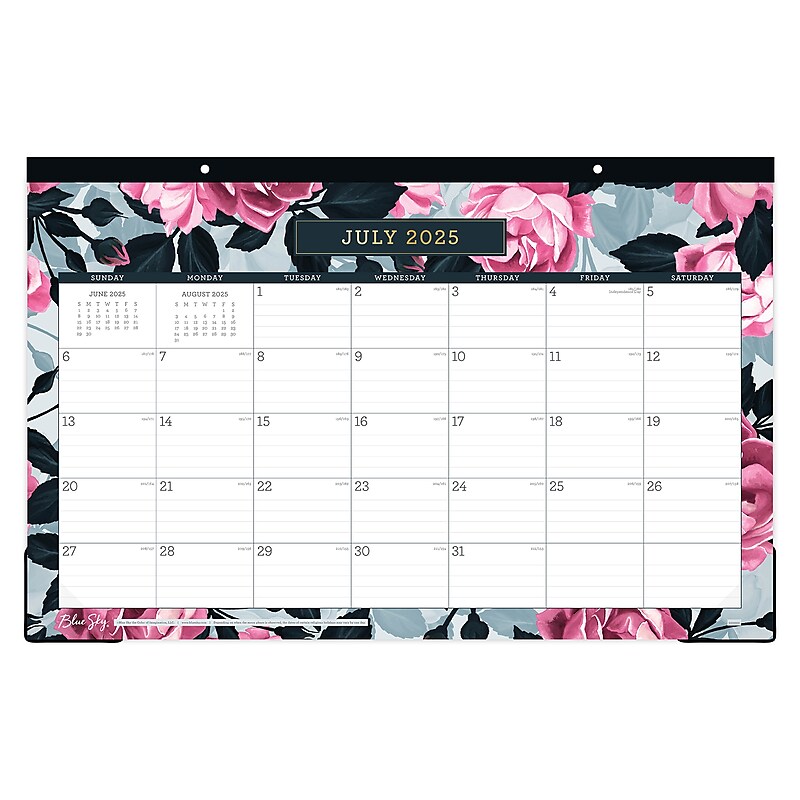 2025-2026 Blue Sky Roosevelt Pink 17" x 11" Academic Monthly Desk Pad Calendar (156553-A26) image 1