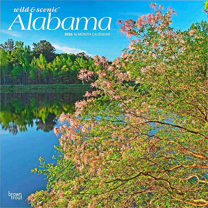 2026 BrownTrout Alabama Wild & Scenic 12" x 12" Monthly Wall Calendar (9798330702022) image 1