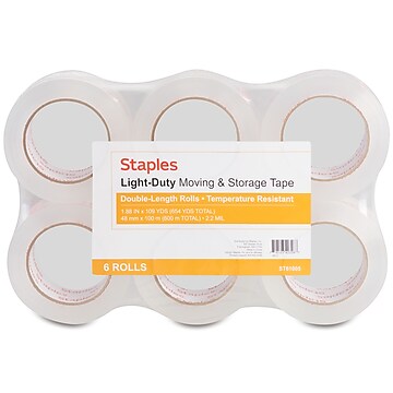 Staples® Extra-Long Moving and Storage Packing Tape, 1.88