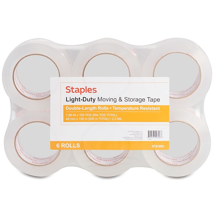 Staples® Lightweight Moving & Storage Packing Tape, 1.88 Staples® Lightweight Moving & Storage Packing Tape, 1.88