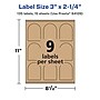 Avery Laser/Inkjet Multipurpose Labels, 2.25" x ", Kraft Brown, 135/Pack (94126)~#|#~C4C2CD1D-E4F7-4DB2-9EBDA30200729BEB_sc7