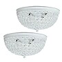 Lalia Home Crystal Glam 2 Light Ceiling LED Flush Mount, White, 2/Set (LHM-2000-WH-2PK)~#|#~C4C3DA9E-A99F-4825-B09C39C4756BA74C_sc7