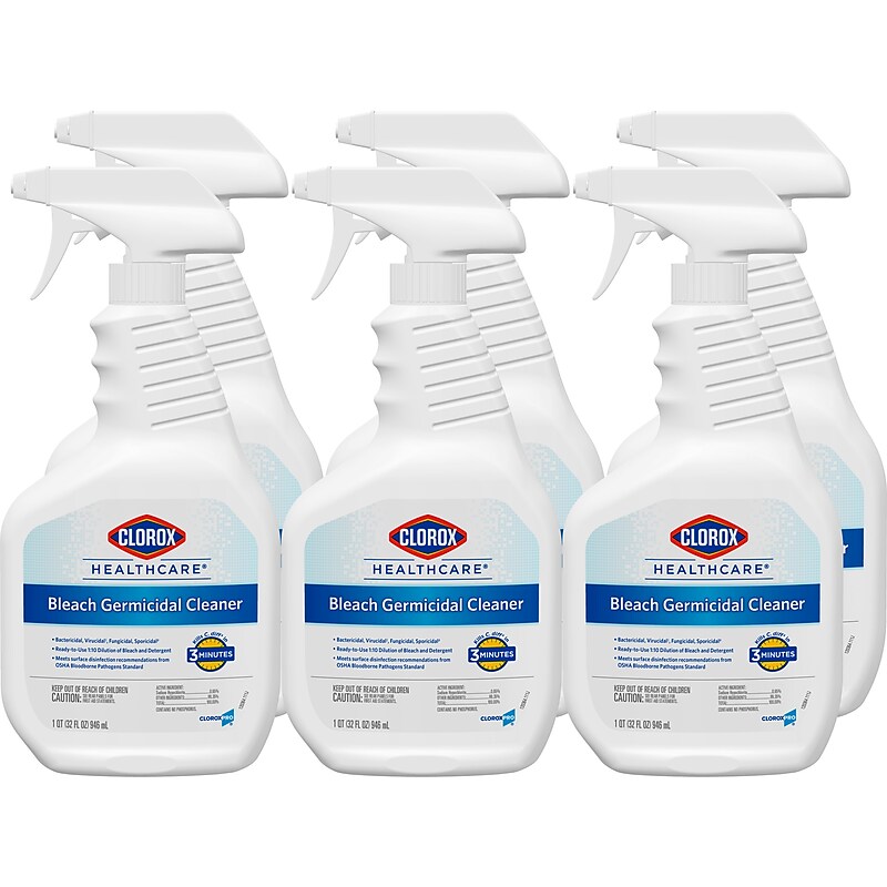 Clorox Healthcare Bleach Germicidal Cleaner Spray, Unscented, 32 oz., 6/Carton (CLO 068970CT) image 1