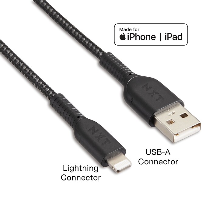 NXT Technologies™ 4 Ft. Braided Lightning to USB Cable