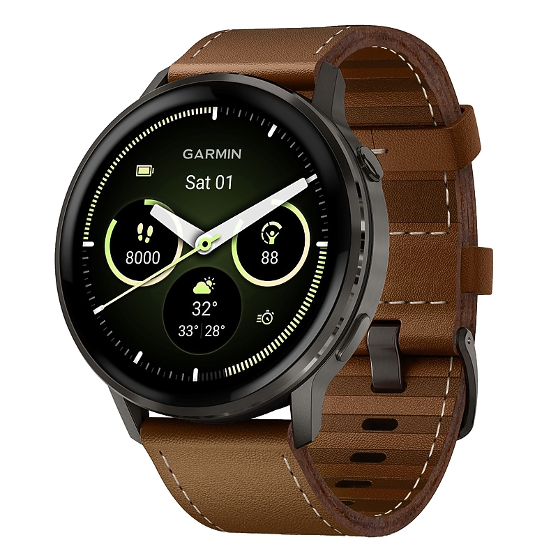 Garmin Venu 4 Fitness Smartwatch, GPS, 41mm, Leather Band (010-03014-03) image 1