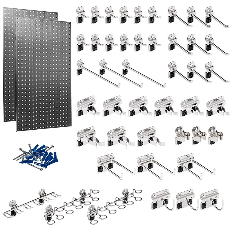 Triton Products LocBoard Stainless Steel Pegboards with 45 pc. LocHook Assortment (LB2-SKit) image 1