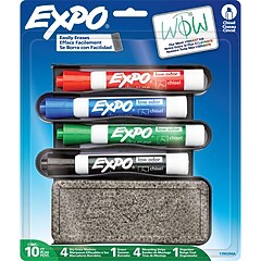 Expo Mountable Whiteboard Caddy Kit, Broad Chisel Tip, Assorted