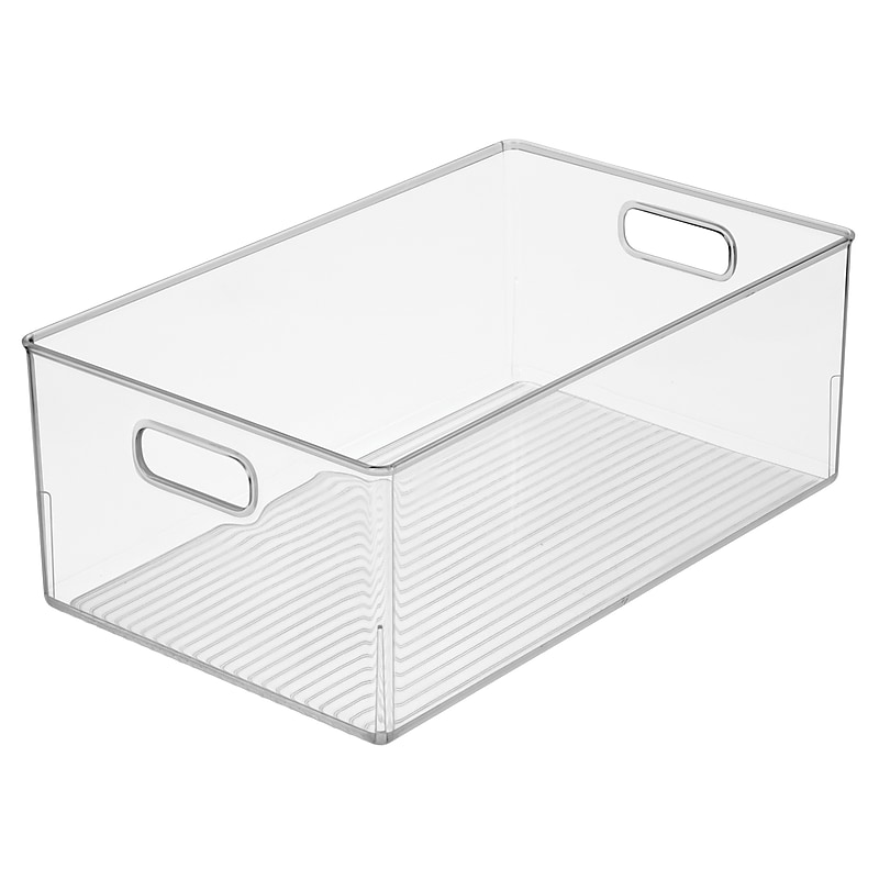 iDESIGN Large Stackable Plastic Storage Bin, Clear (03660) image 1
