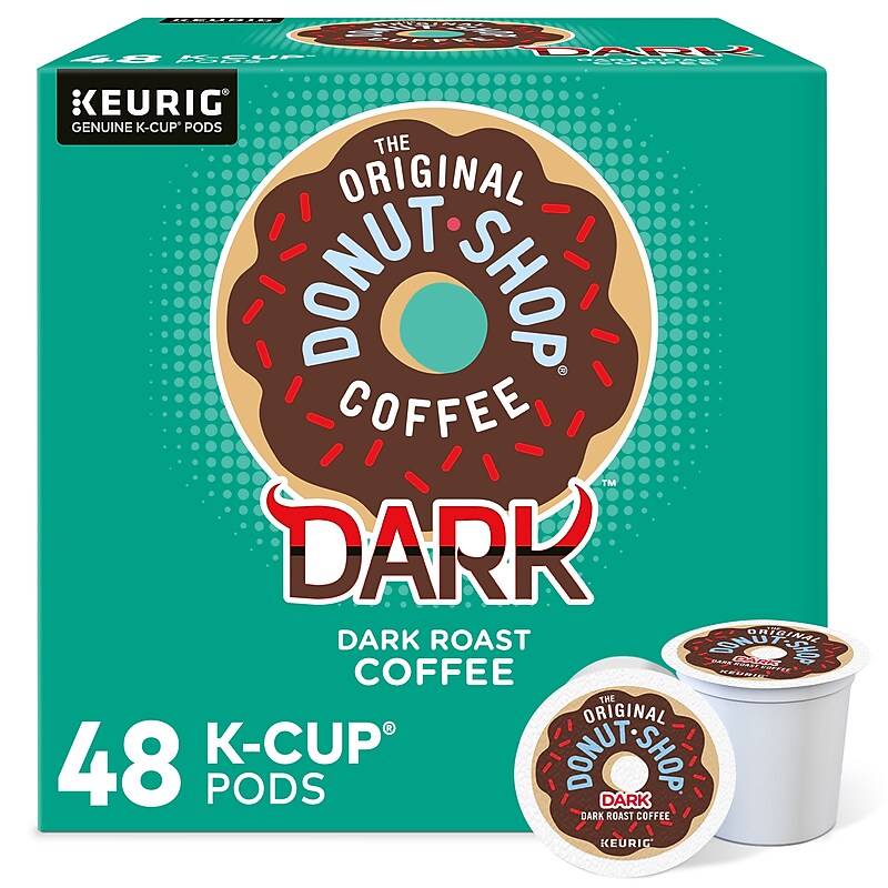 The Original Donut Shop DARK Coffee Keurig® K-Cup® Pods, Dark Roast, 48/Box (5000355634) image 1