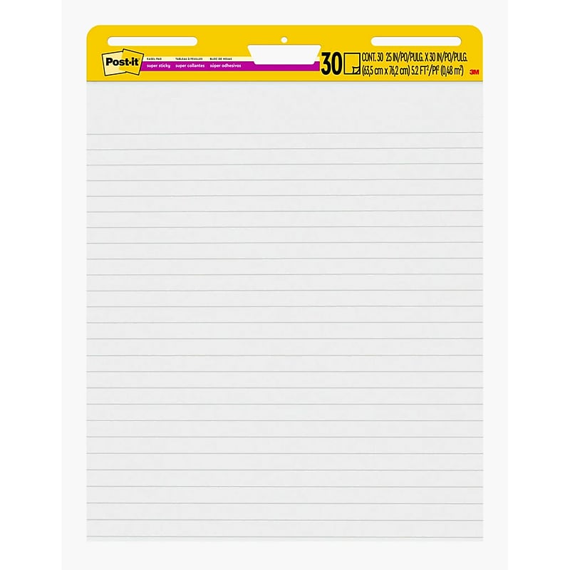 Post-it Super Sticky Notes, 25" x 30", Assorted Collection, Lined, 30 Sheet/Pad (561WLSS) image 1
