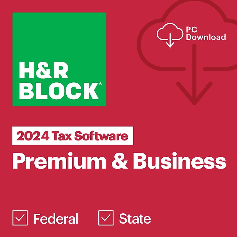 H&R Block Tax Software Premium & Business 2024 for 1 User, Windows, Download (1116800-24) image 1