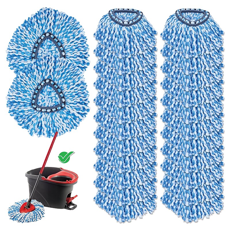 BISON LIFE Kleen Handler Microfiber Spin Mop Head Refill, Blue, 24/Pack (BPES-SPM-MFR-BL-L-1-24A) image 1
