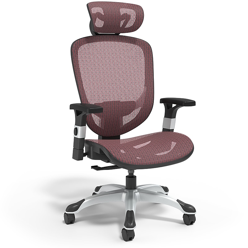 Staples Hyken Ergonomic Mesh Swivel Task Chair, Maroon (UN59462) image 1