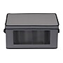 Household Essentials 38.12 Quart Wine Glass Storage Box with Lid, Fabric, Gray (52542-1)~#|#~C5121CA6-2071-4460-B8020FE1768D1C1A_sc7