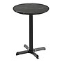 Flash Furniture TopGuard 24" Round Wood Dining Table with X-Base, Black Faux Marble/Black Base (STRD24BMAT2222)~#|#~C513A6F8-CA40-4BF4-869F016F04B2AA6A_sc7