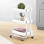 Whitmor 3-Shelf Metal Mobile Kitchen Cart with Lockable Wheels, White (6055-11631-WHT)~#|#~C515D2B3-CD2A-49A4-A2AE96B98B2998D6_sc7