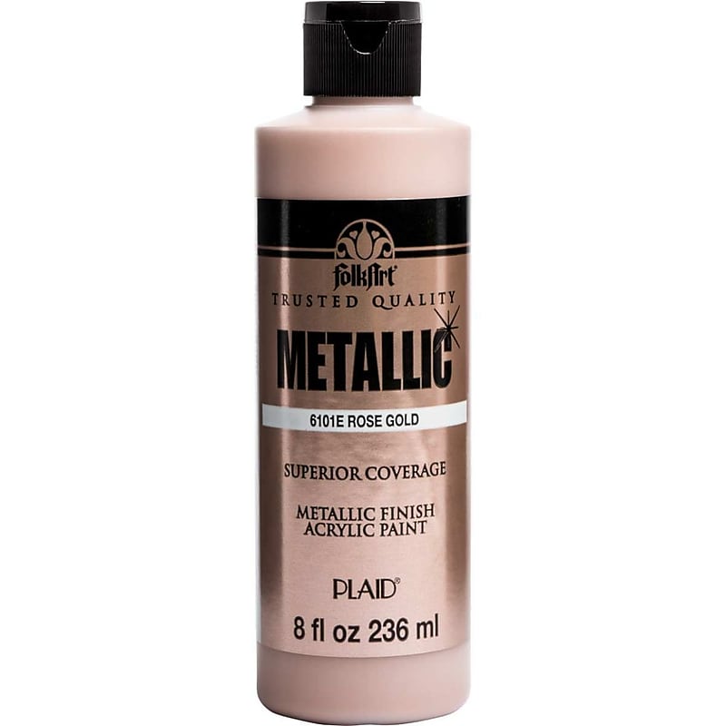 FolkArt Acrylic Paint Metallic, 8oz., Rose Gold, 3/Pack(FLK6101-3) image 1