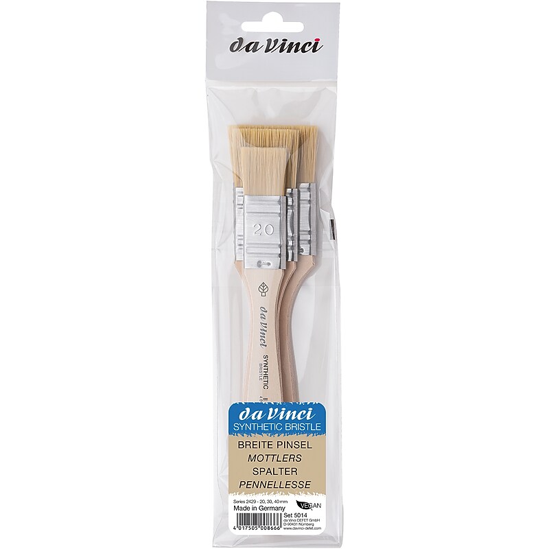 da Vinci SYNTHETIC Acrylic & Oil Natural Hog Bristle Mottler, Flat Brush, 3/Set (DVXVA50140) image 1