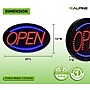 Alpine Industries Open Indoor LED Oval Sign,  23" x 14", 2/Pack (497-02-2PK)~#|#~C52221DD-F6DD-4084-851F5E8A3294DCAC_sc7