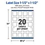 Avery Waterproof Square Laser Multipurpose Labels, 1.5" x 1.5", White, 1000/Box (19479399482)~#|#~C527D29B-ABFF-48DC-88EB1F60A60FF479_sc7