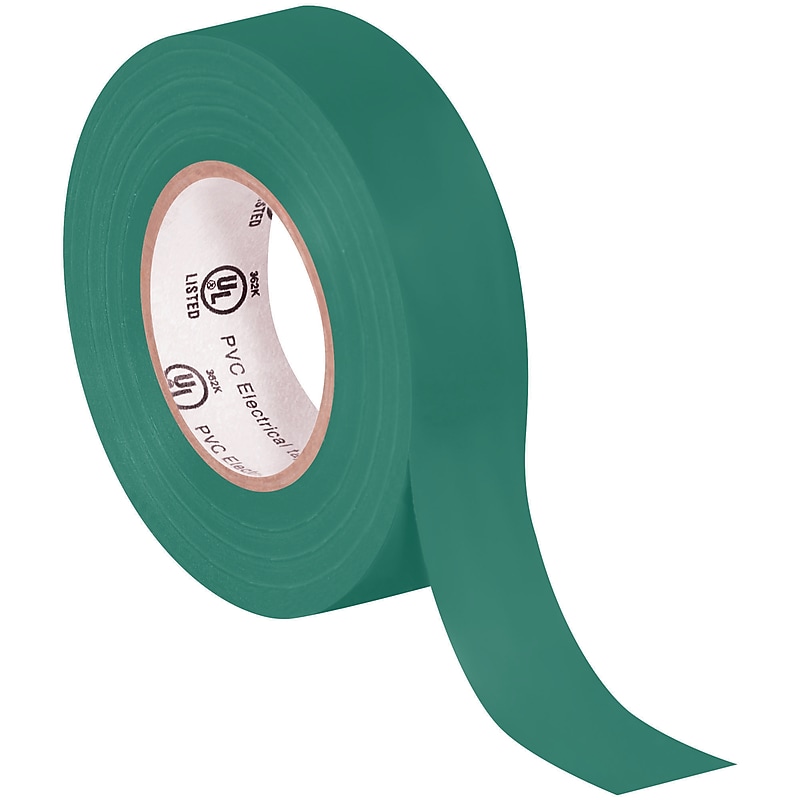 Tape Logic Vinyl Electrical Tape, 0.75" x 60', Green, 10/Carton (T96461810PKG) image 1