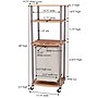 Household Essentials 1-Section Rolling Hamper with Lid, Steel, Ashwood (7052-1)~#|#~C52C2950-5867-4A03-9B4D22B04287467A_sc7