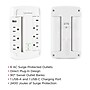 CyberPower P6WSUC15 Home Office 6-Outlet Wall Tap Surge Protector, 1-USB-C Port, 1-USB-A Port, 2400J Surge Suppression, White~#|#~C52EAF14-2084-49AC-9593FAF60E1C736B_sc7
